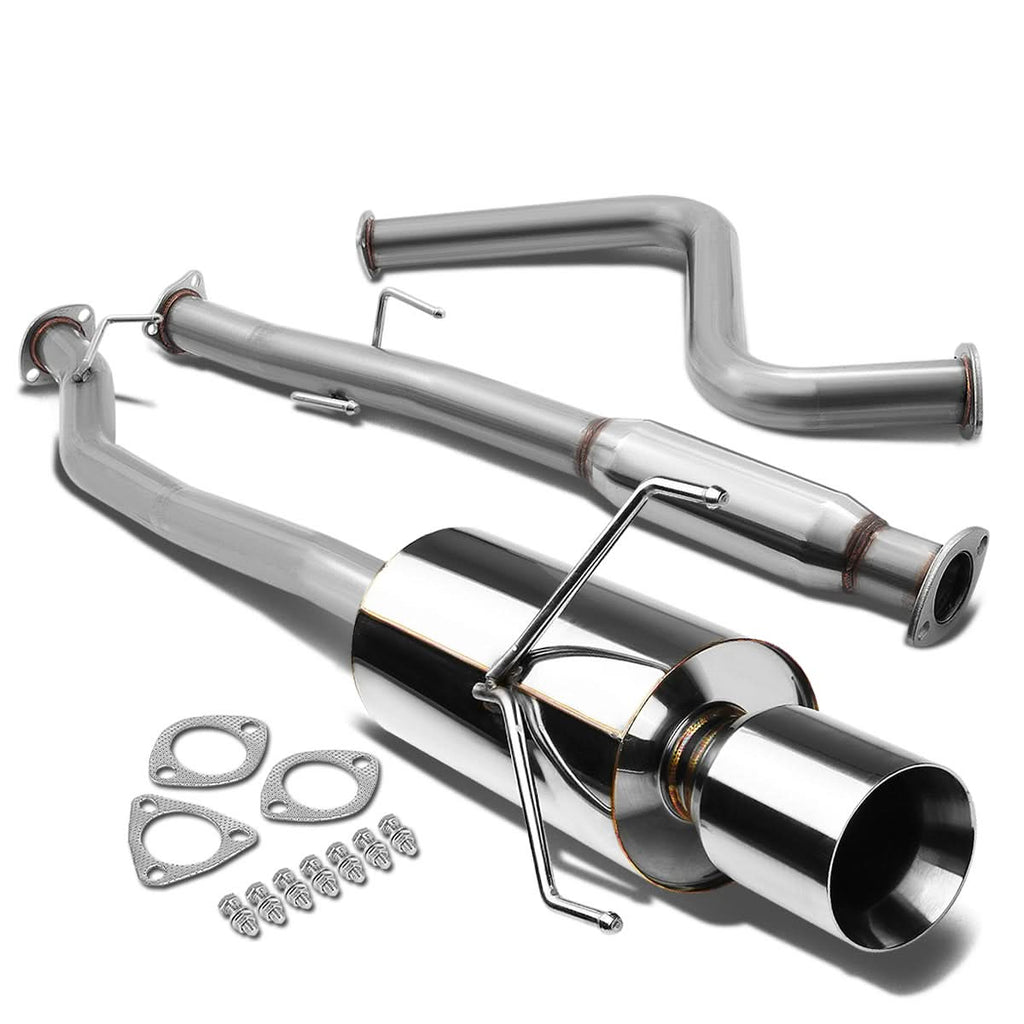 90-93 Honda Accord Single Rolled Tip Catback Exhaust - Stainless Steel
