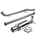 98-02 Honda Accord Single Rolled Tip Catback Exhaust Stainless Steel