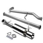 98-02 Honda Accord Single Rolled Tip Catback Exhaust Stainless Steel