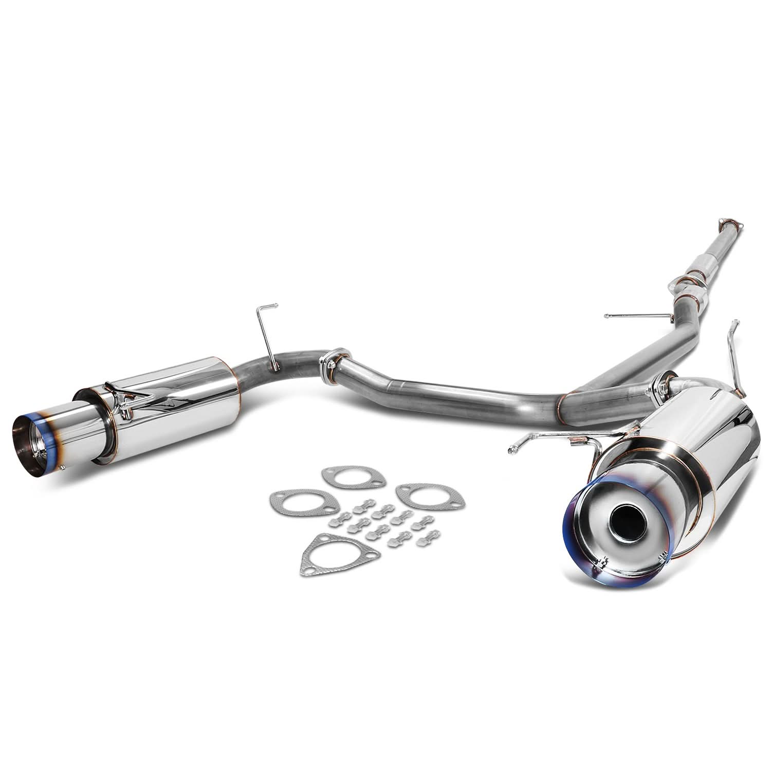 98-02 Honda Accord V6 Dual Burnt Tip Catback Exhaust Stainless Steel