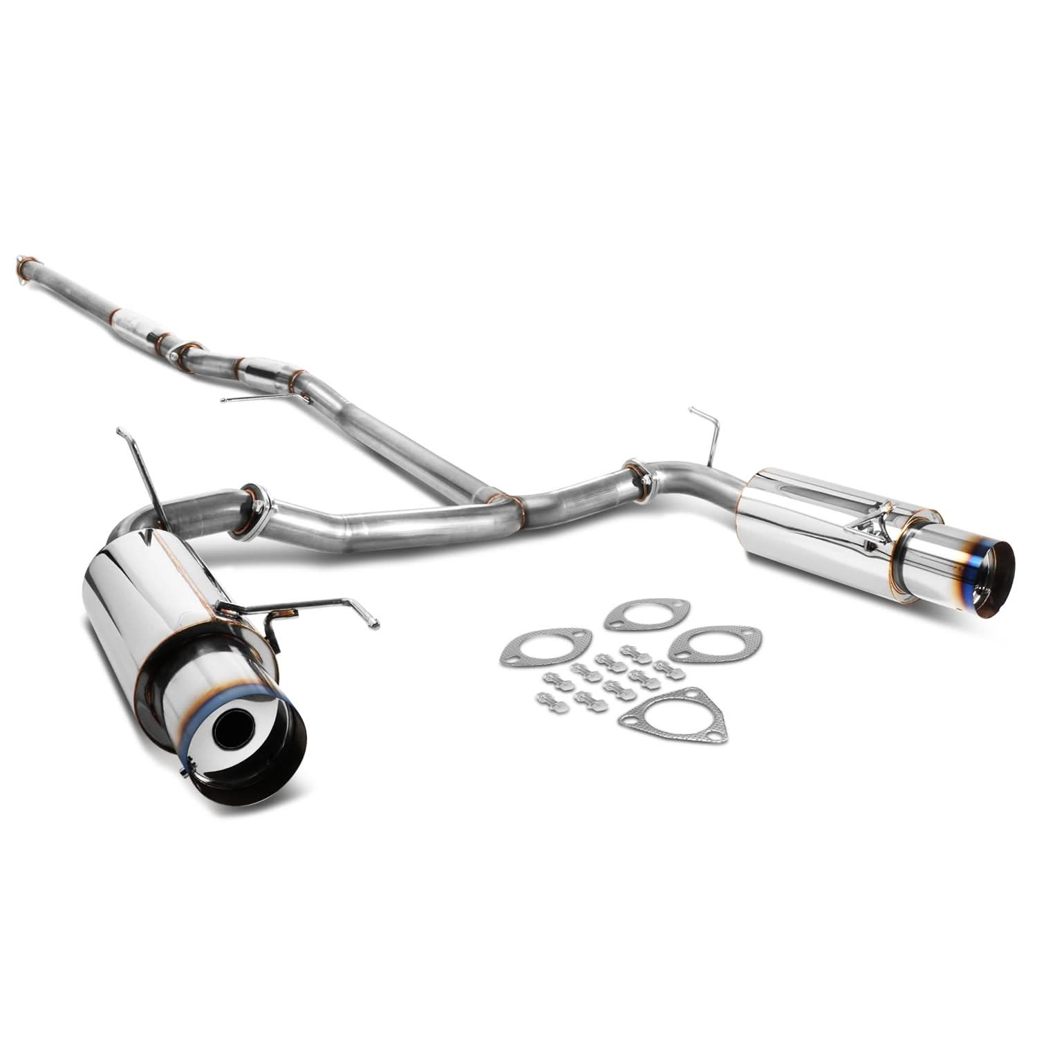 98-02 Honda Accord V6 Dual Burnt Tip Catback Exhaust Stainless Steel