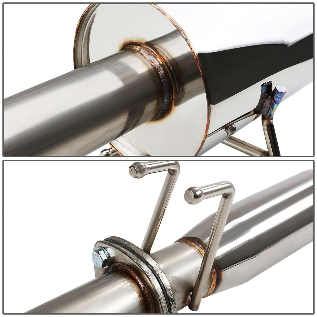 2001-2005 Honda Civic Catback Exhaust Single Rolled Tip Stainless Steel