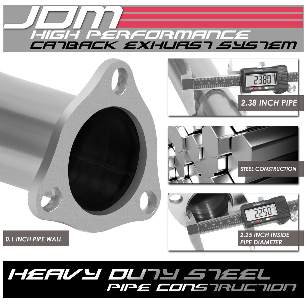 01-05 Honda Civic EX Catback Exhaust Single Tip Stainless Steel