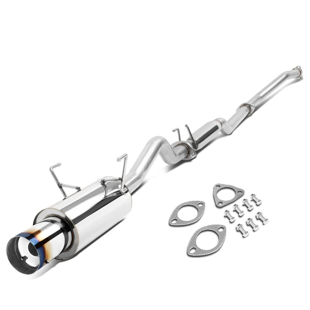 2001-2005 Honda Civic Single Burnt Tip Catback Exhaust Stainless Steel