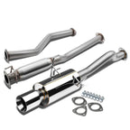 01-05 Honda Civic EX Single Rolled Tip Catback Exhaust - Stainless Steel