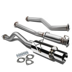 01-05 Honda Civic EX Single Rolled Tip Catback Exhaust - Stainless Steel