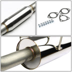 01-05 Honda Civic EX Single Rolled Tip Catback Exhaust - Stainless Steel