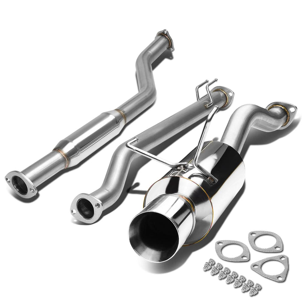 02-05 Honda Civic SI Single Rolled Tip Catback Exhaust Stainless Steel
