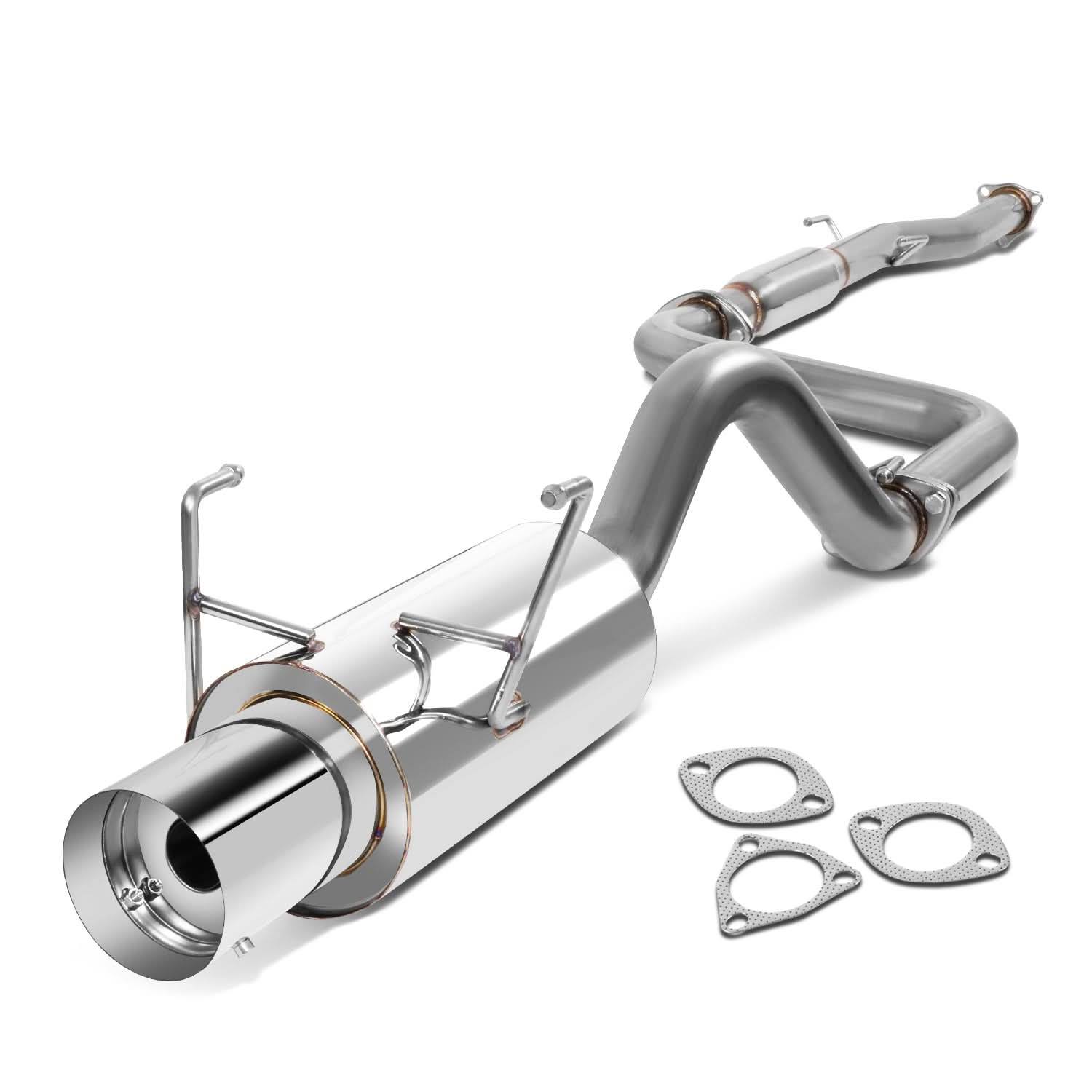 93-97 Honda Del Sol Single Tip Catback Exhaust Stainless Steel