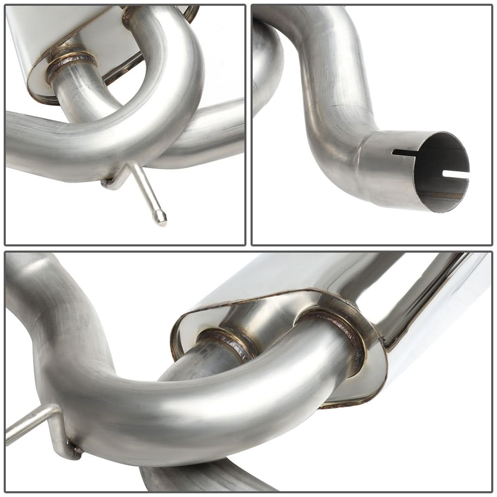 2007-2017 Jeep Wrangler Dual Single Tip Catback Exhaust Stainless Steel