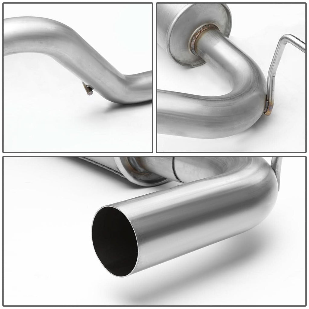 2007-2011 Jeep Wrangler 4DR Single Tip Catback Exhaust - Stainless Steel