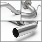 2007-2011 Jeep Wrangler 4DR Single Tip Catback Exhaust - Stainless Steel