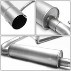 2007-2011 Jeep Wrangler 4DR Single Tip Catback Exhaust - Stainless Steel