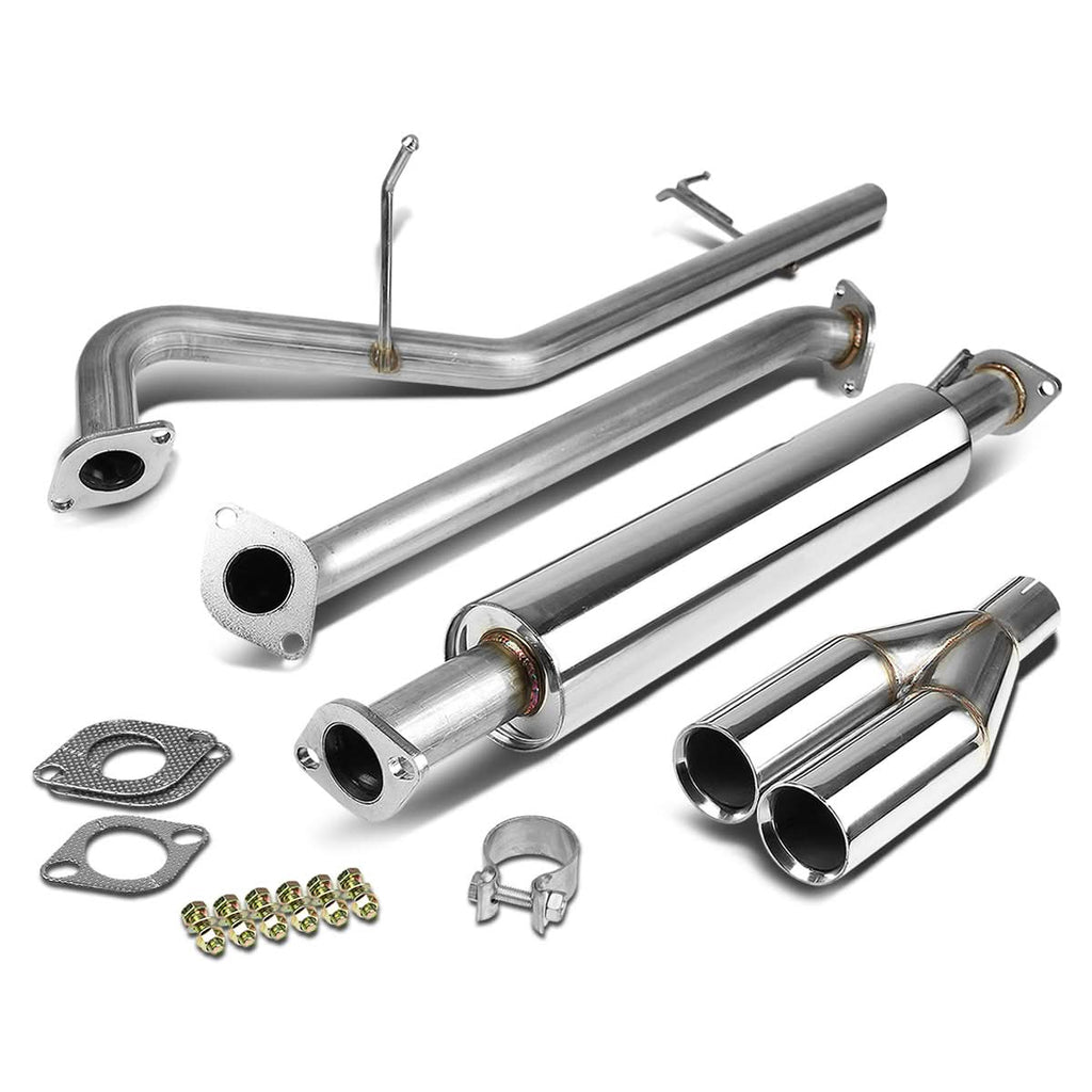 2006-2011 Kia Rio Dual Rolled Tip Catback Exhaust Stainless Steel