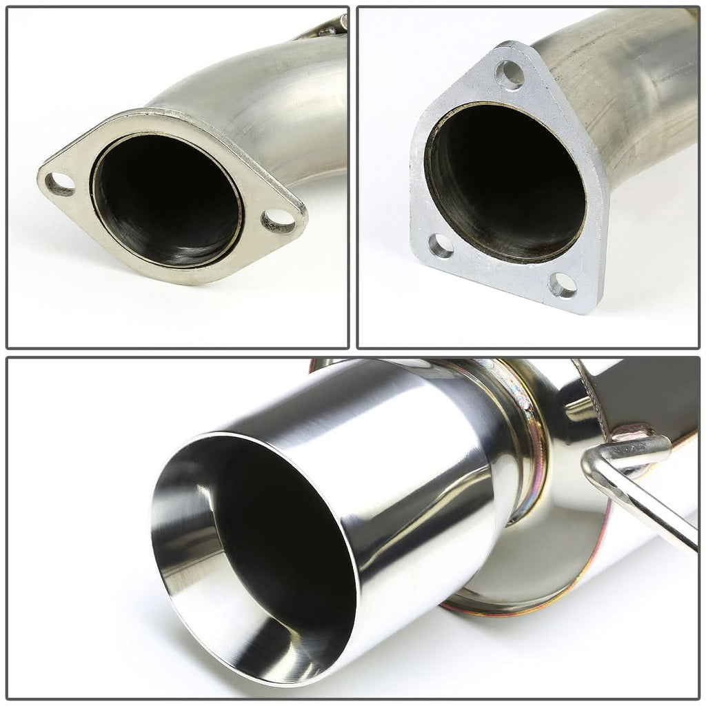 2000-2005 Mitsubishi Eclipse Single Rolled Tip Catback Exhaust Stainless Steel