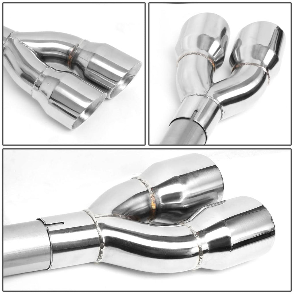 2009-2013 GMC Yukon Denali Quad Tip Axleback Exhaust Stainless Steel