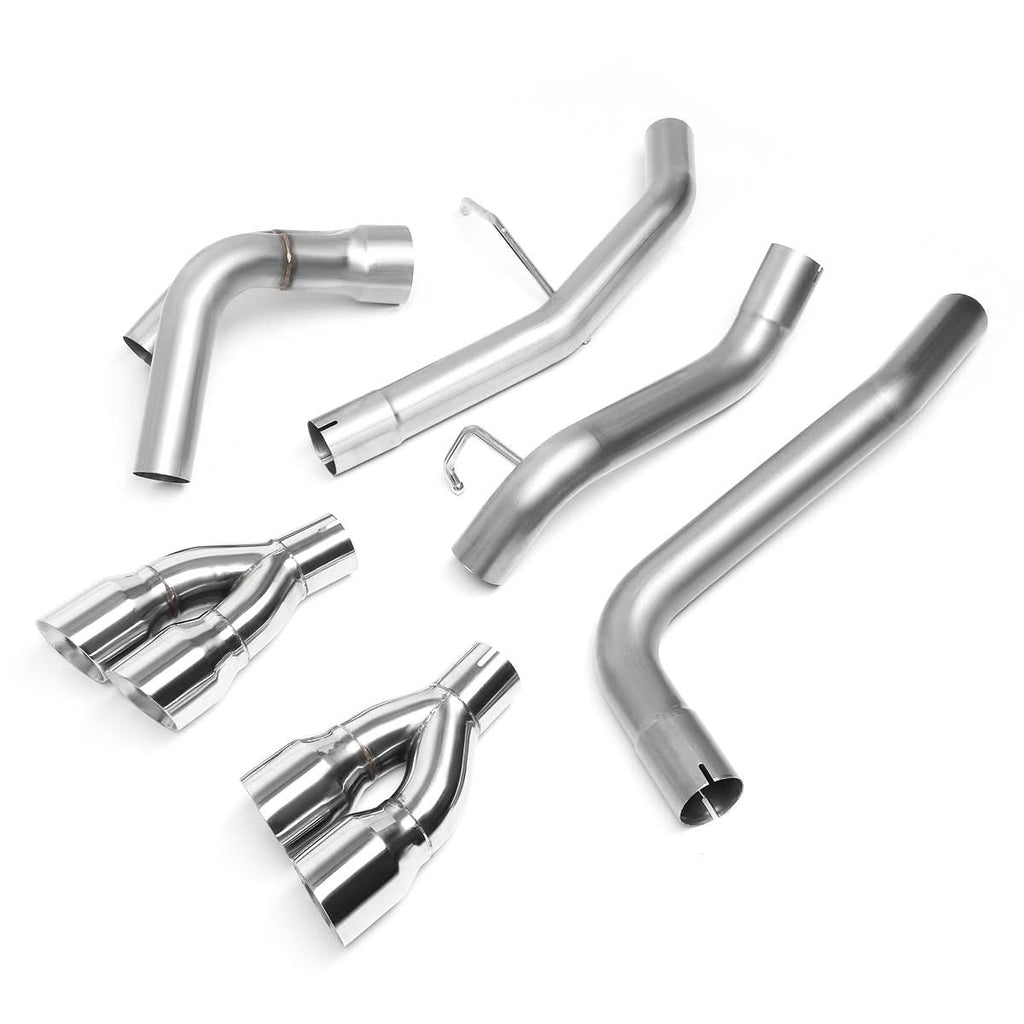 2009-2013 GMC Yukon Denali Quad Tip Axleback Exhaust Stainless Steel