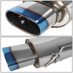 02-06 Nissan Altima 2.5L Single Oval Burnt Tip Catback Exhaust Stainless Steel