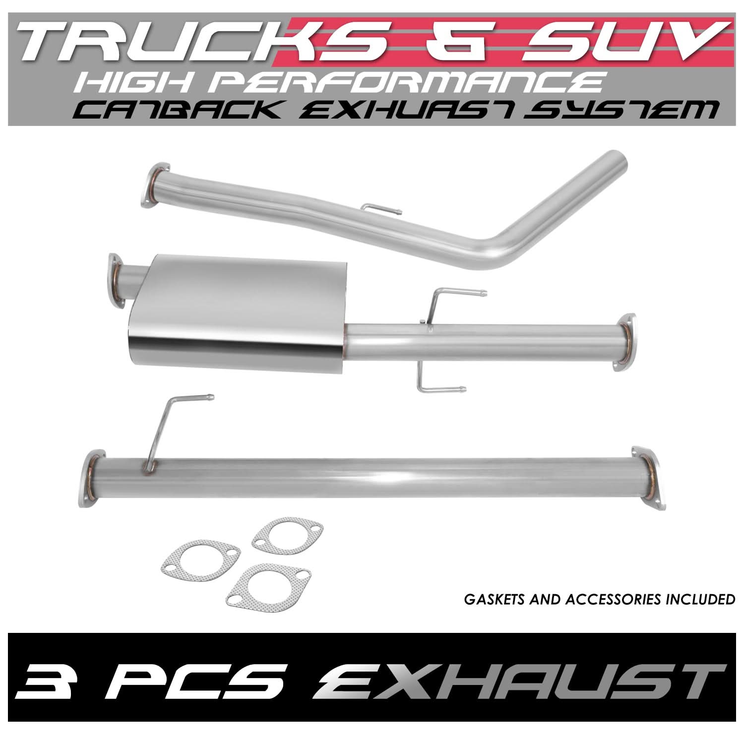 2013-2015 Toyota Tacoma Catback Exhaust Single Tip Stainless Steel
