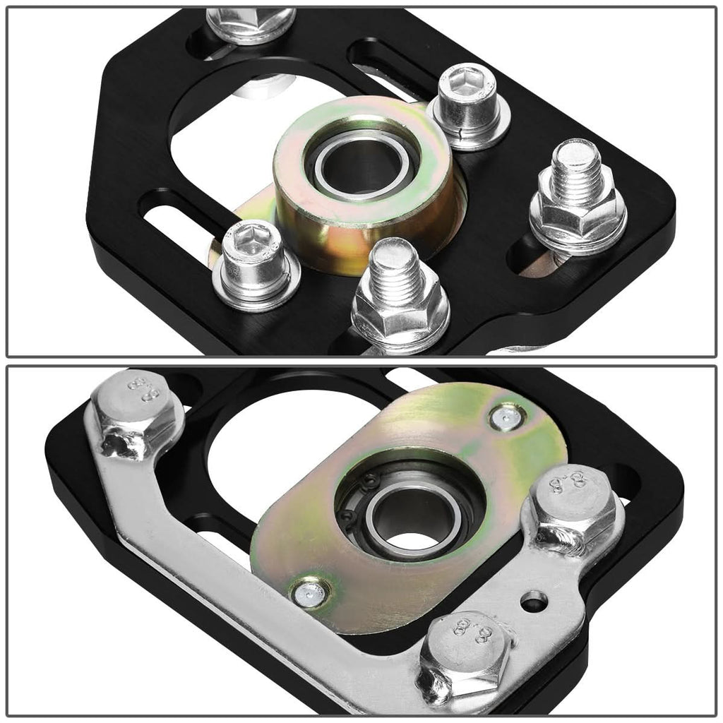 90-93 Ford Mustang Front Upper Camber Plates - Black