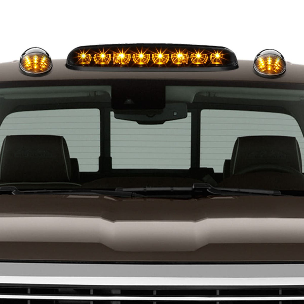 02-07 Chevy Silverado / GMC Sierra Cab Light Black Housing Amber LED