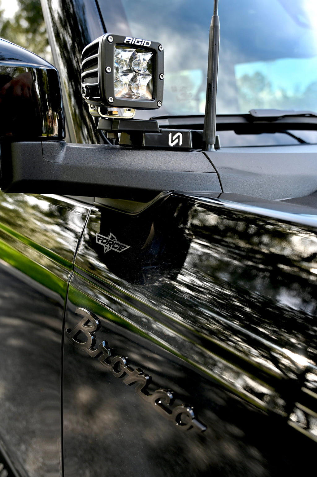 2021+ Ford Bronco Billet Mirror Light Mount - Turn Offroad