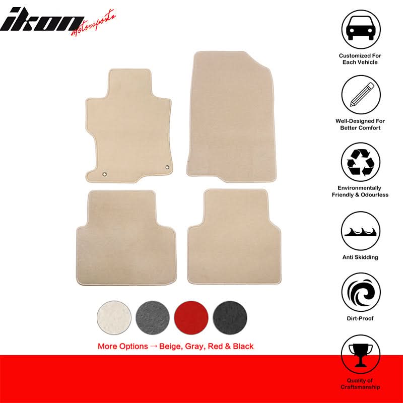 2008-2012 Honda Accord Sedan 4-Door Car Floor Mats Carpet 4PC