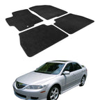 Car Floor Mat for 2003-2008 Mazda 6 Black Carpet 4PC Nylon