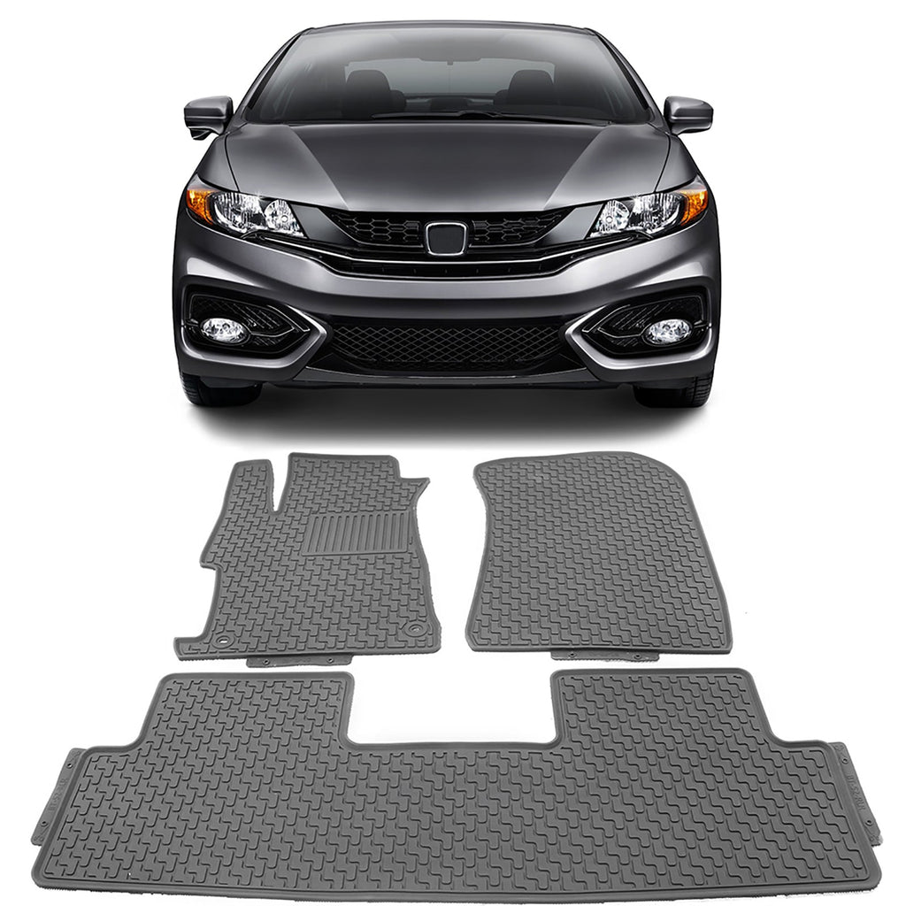 2012-2015 Honda Civic Floor Mats Latex Rubber Front Second Row