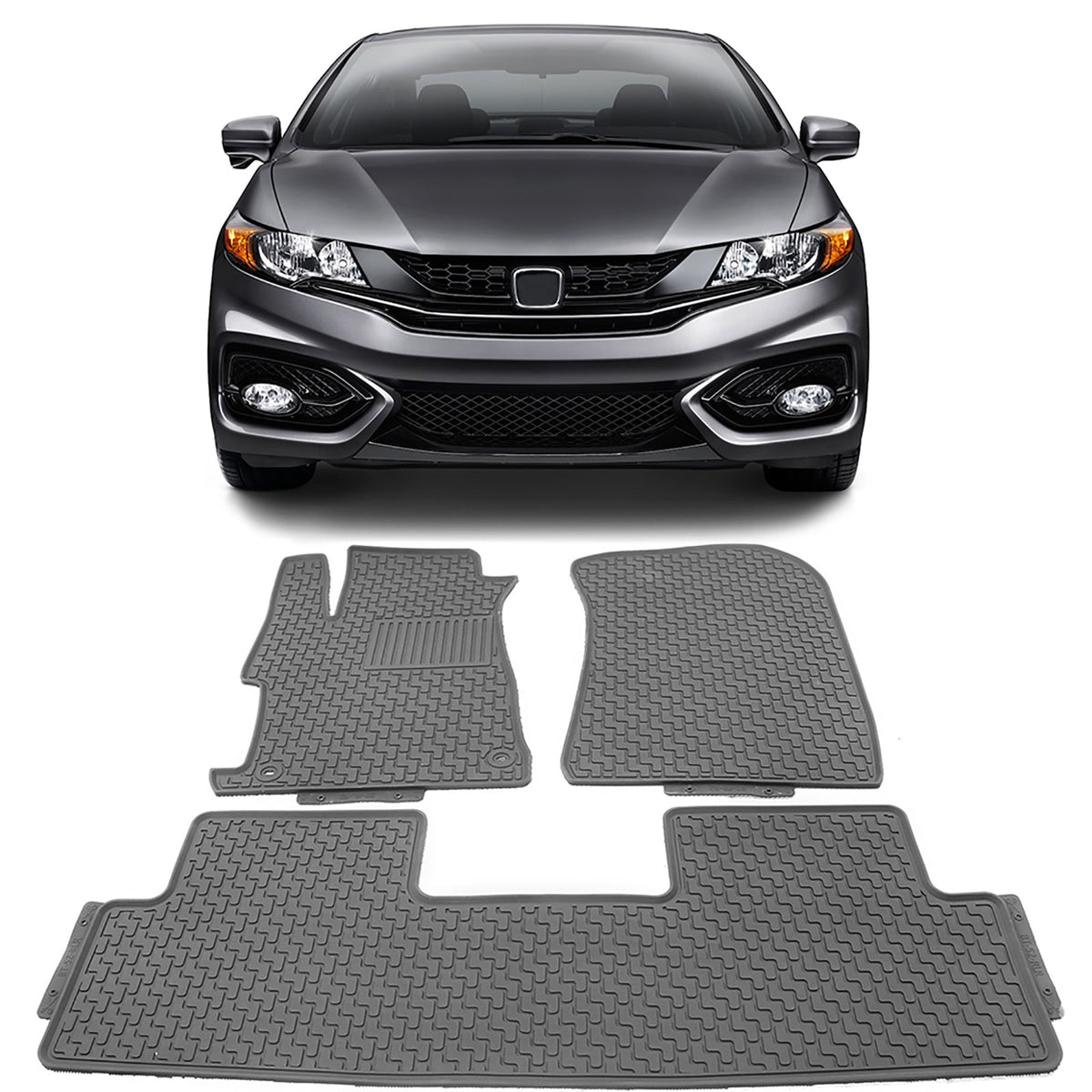 2012-2015 Honda Civic Floor Mats Latex Rubber Front Second Row