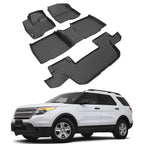 2011-2015 Ford Explorer Bench Seat 3D Floor Mats Carpets Liner TPE