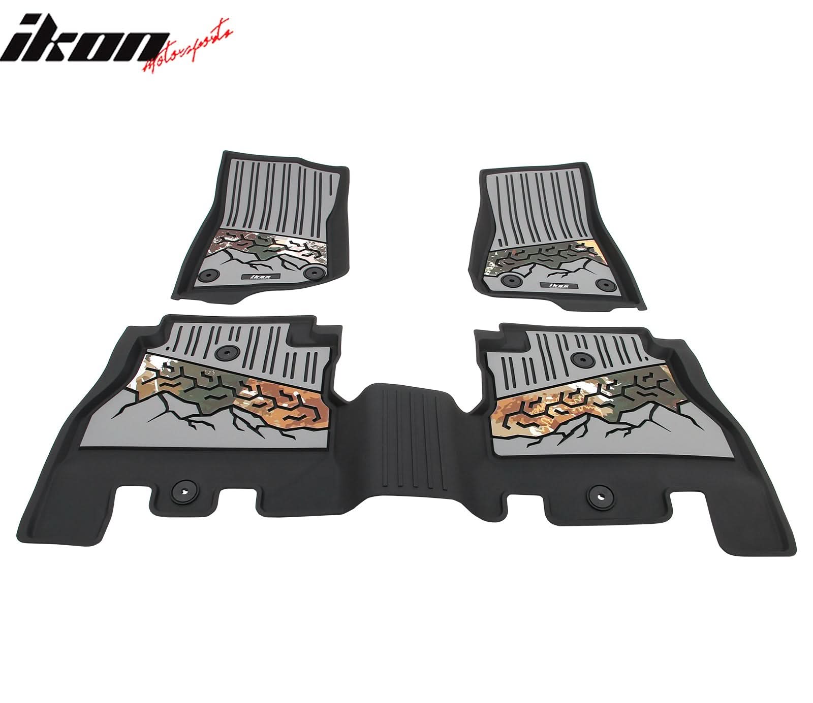 2018-2025 Jeep Wrangler JL Unlimited 4Dr Floor Mats Black Gray TPE