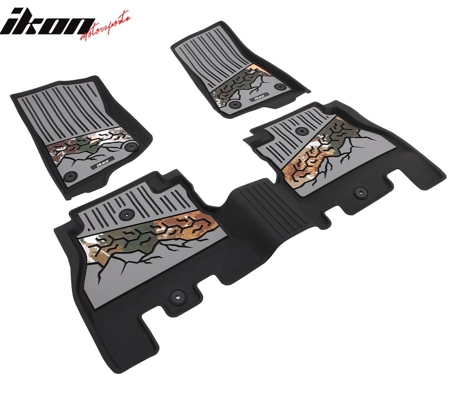 2018-2025 Jeep Wrangler JL Unlimited 4Dr Floor Mats Black Gray TPE