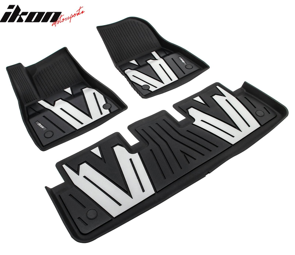 2024-2025 Tesla Model 3 3D Floor Mats Liner Black& Gray TPE Injection