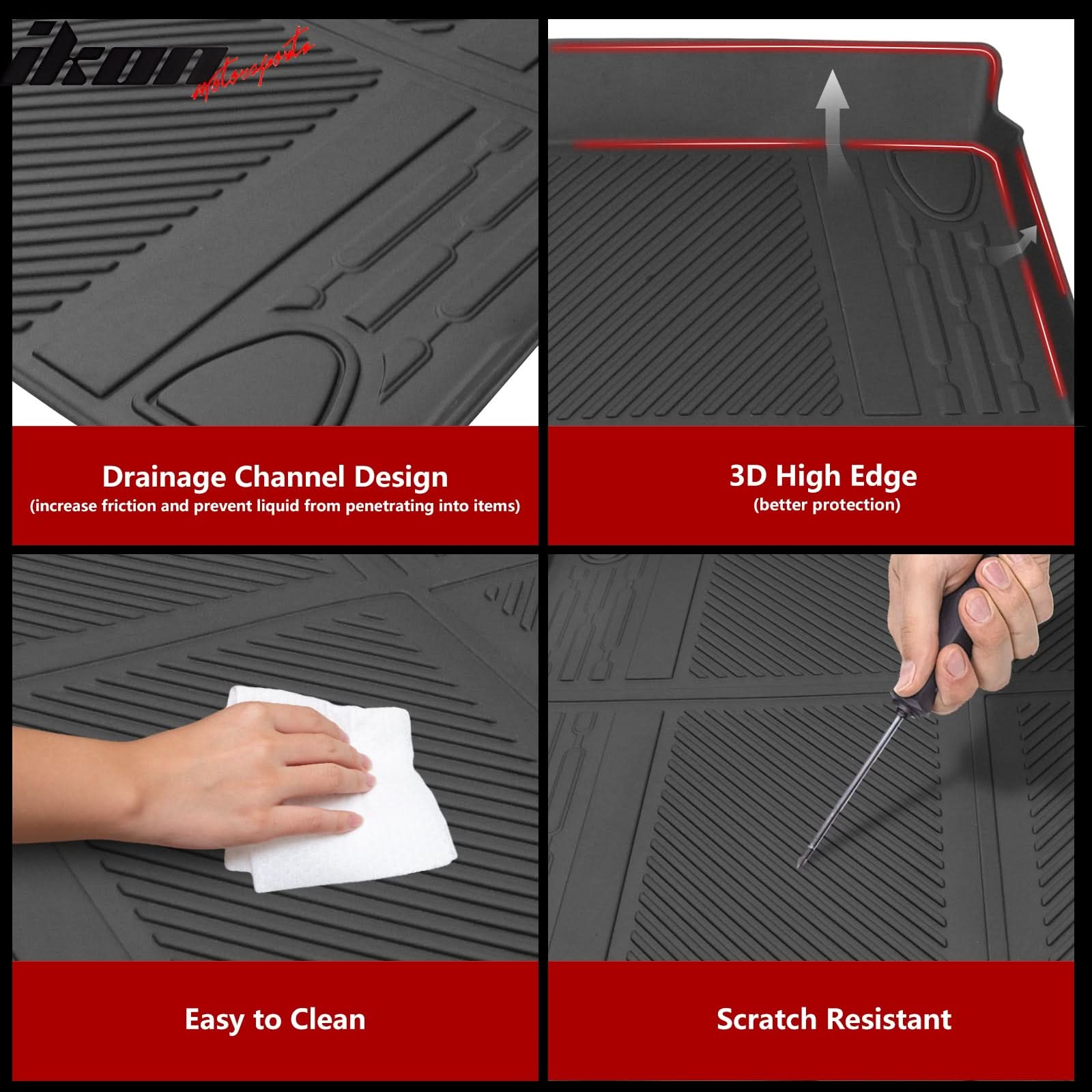 2021-2025 Ford Bronco All Weather Trunk Mat Cargo Liner Black TPE