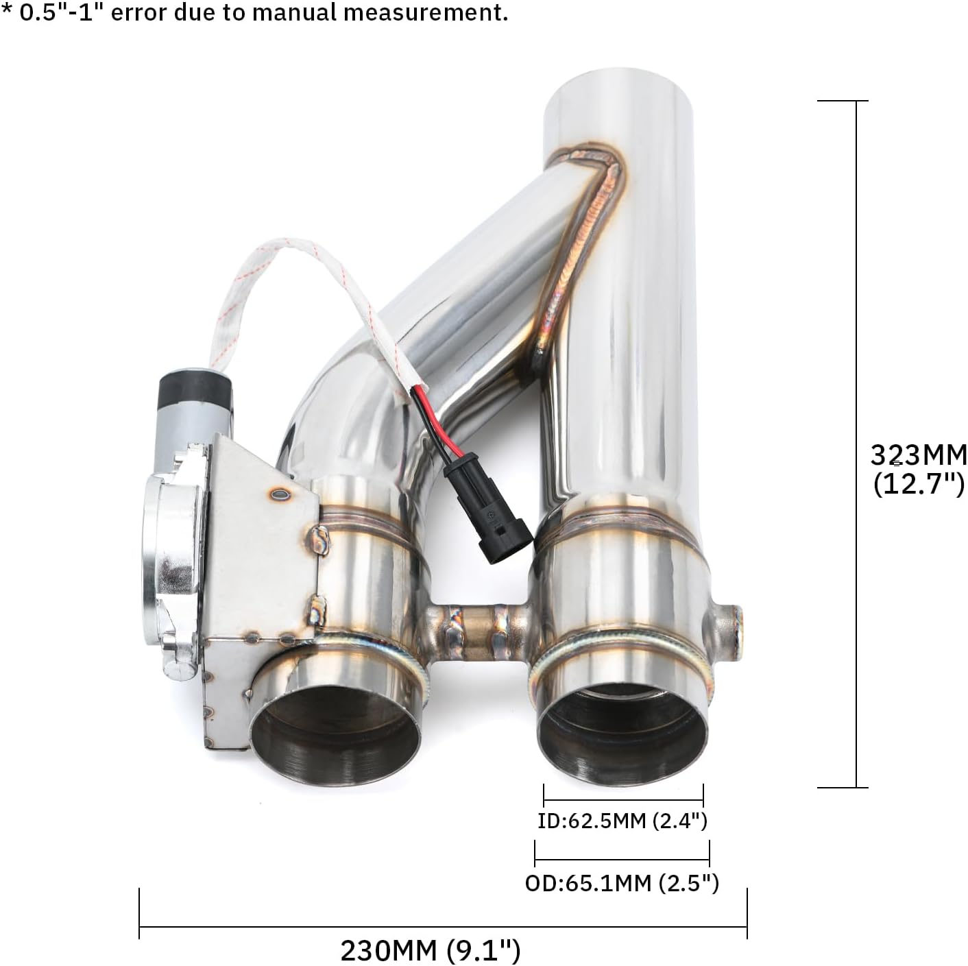 Universal 2.5 Inch Dual Stainless Steel Exhaust Valve Pipe Kit 2PC - Bull Boost Performance