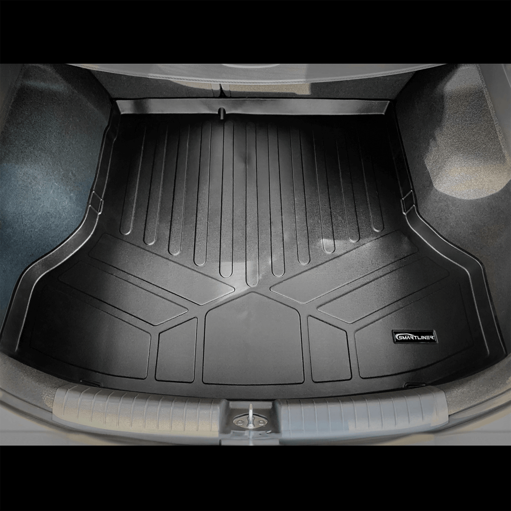 SMARTLINER Custom Fit Floor Liners For 2019-2022 Hyundai Ioniq Hybrid Blue Trim no Subwoofer in Cargo Area (Does Not Fit Electric Models)