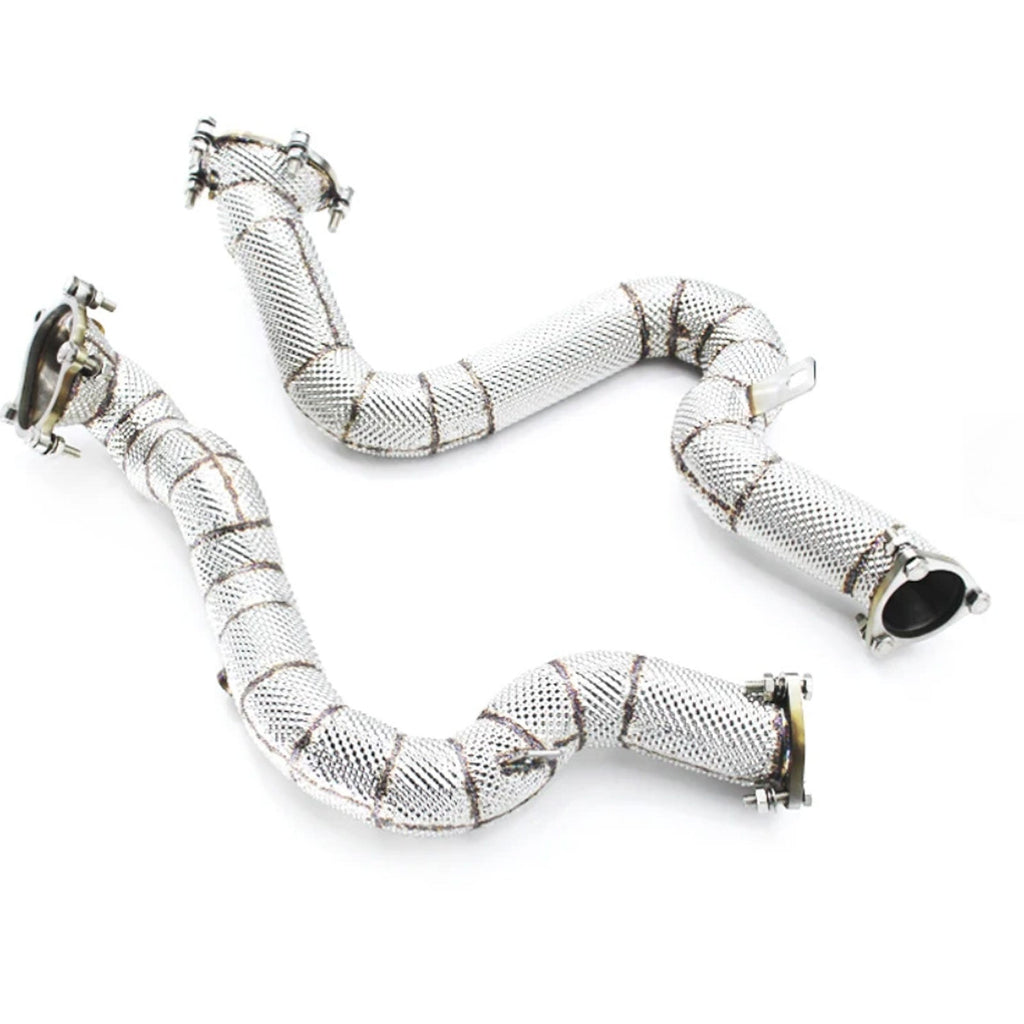 Catless High Flow 304 Stainless Exhaust Downpipe for Audi RS6 C7 4.0TT - Bull Boost Performance
