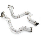 Catless High Flow 304 Stainless Exhaust Downpipe for Audi RS6 C7 4.0TT - Bull Boost Performance