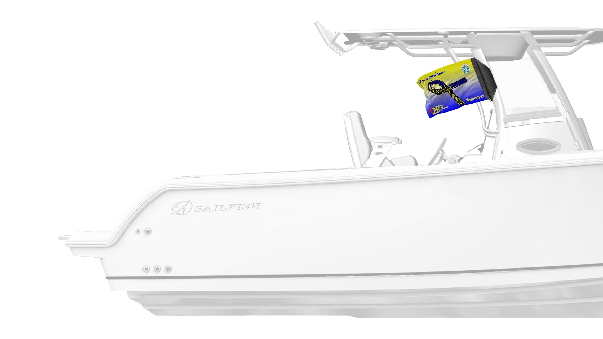 Down Syndrome Awareness 12"x18" Forever Wave Flag for Boats