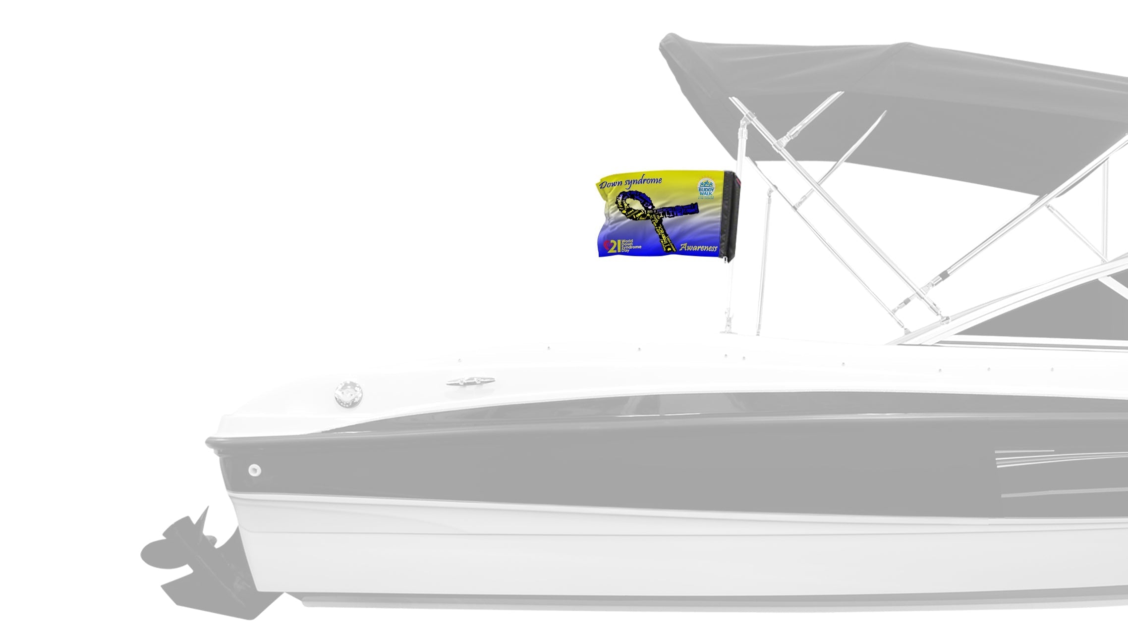 Down Syndrome Awareness 12"x18" Forever Wave Flag for Boats