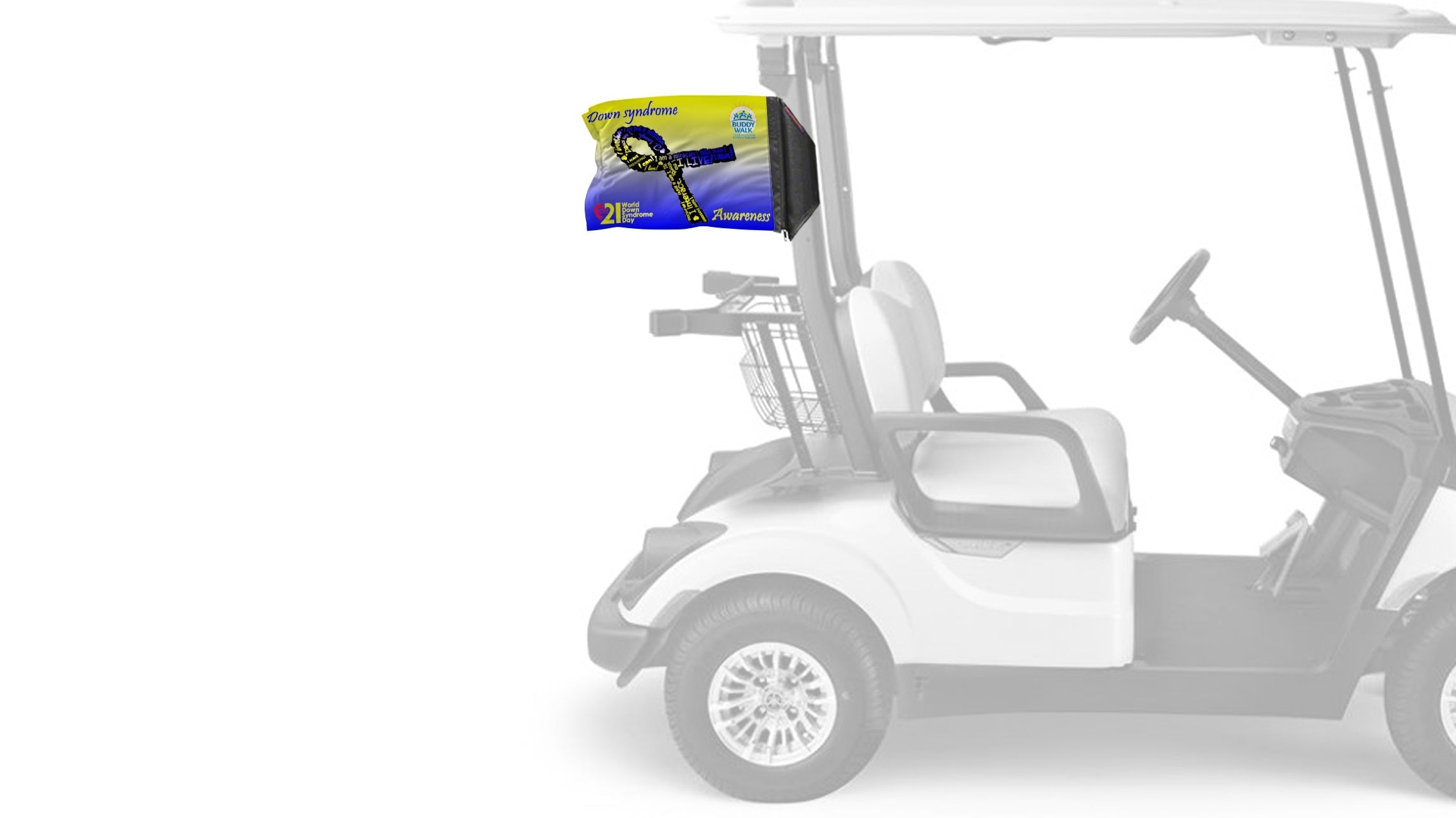 Down Syndrome Awareness 12"x18" Forever Wave Flag for Golf Carts