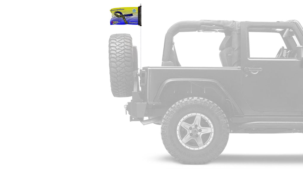 Down Syndrome Awareness 12"x18" Forever Wave Flag for Jeep Wrangler JLU 4-Door 2018-Present