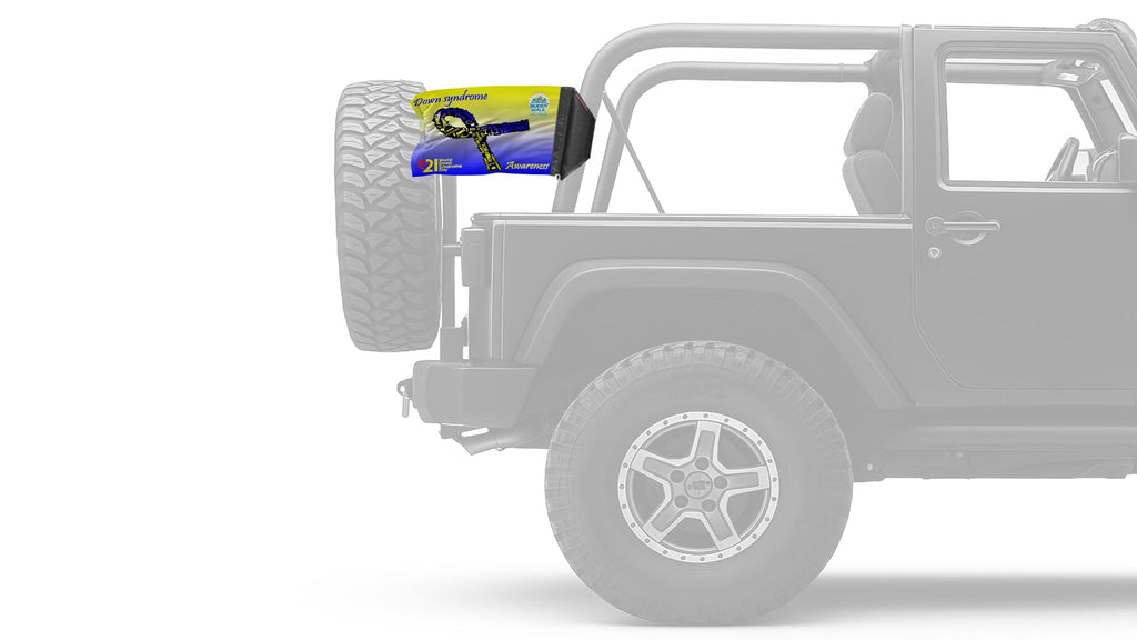 Down Syndrome Awareness 12"x18" Forever Wave Flag for Jeep Wrangler CJ-7 and CJ-8 1976-1986