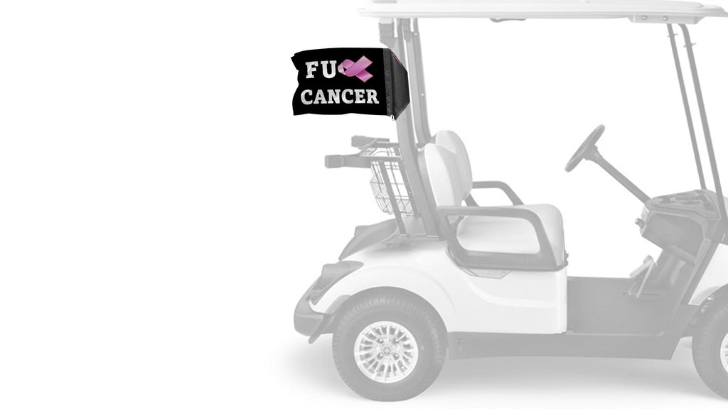 FU Cancer 12"x18" Forever Wave Flag for Golf Carts