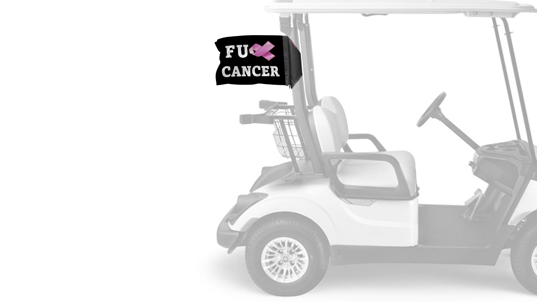 FU Cancer 12"x18" Forever Wave Flag for Golf Carts