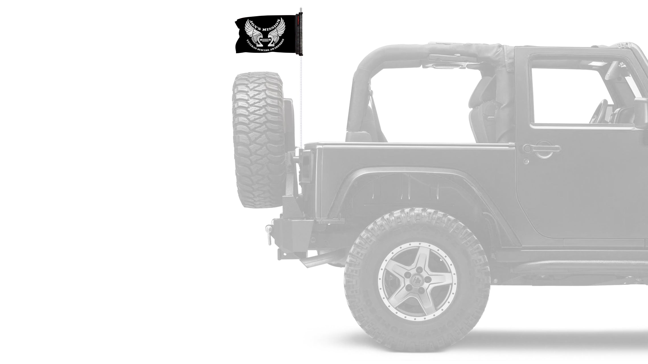 Jon's Mission 22 12"x18" Forever Wave Flag for Jeep Wrangler CJ-7 and CJ-8 1976-1986