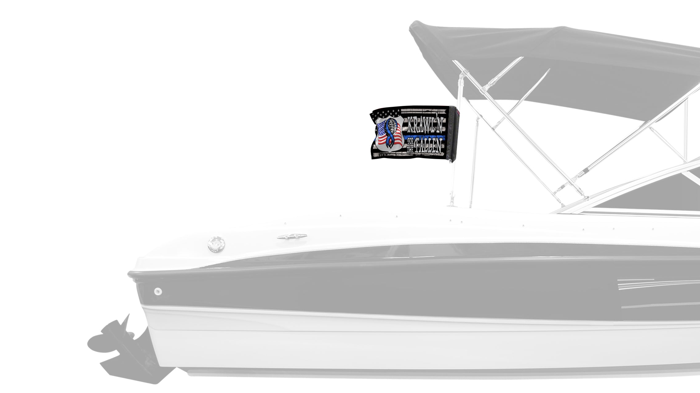 Krawl'n For The Fallen 12"x18" Forever Wave Flag for Boats