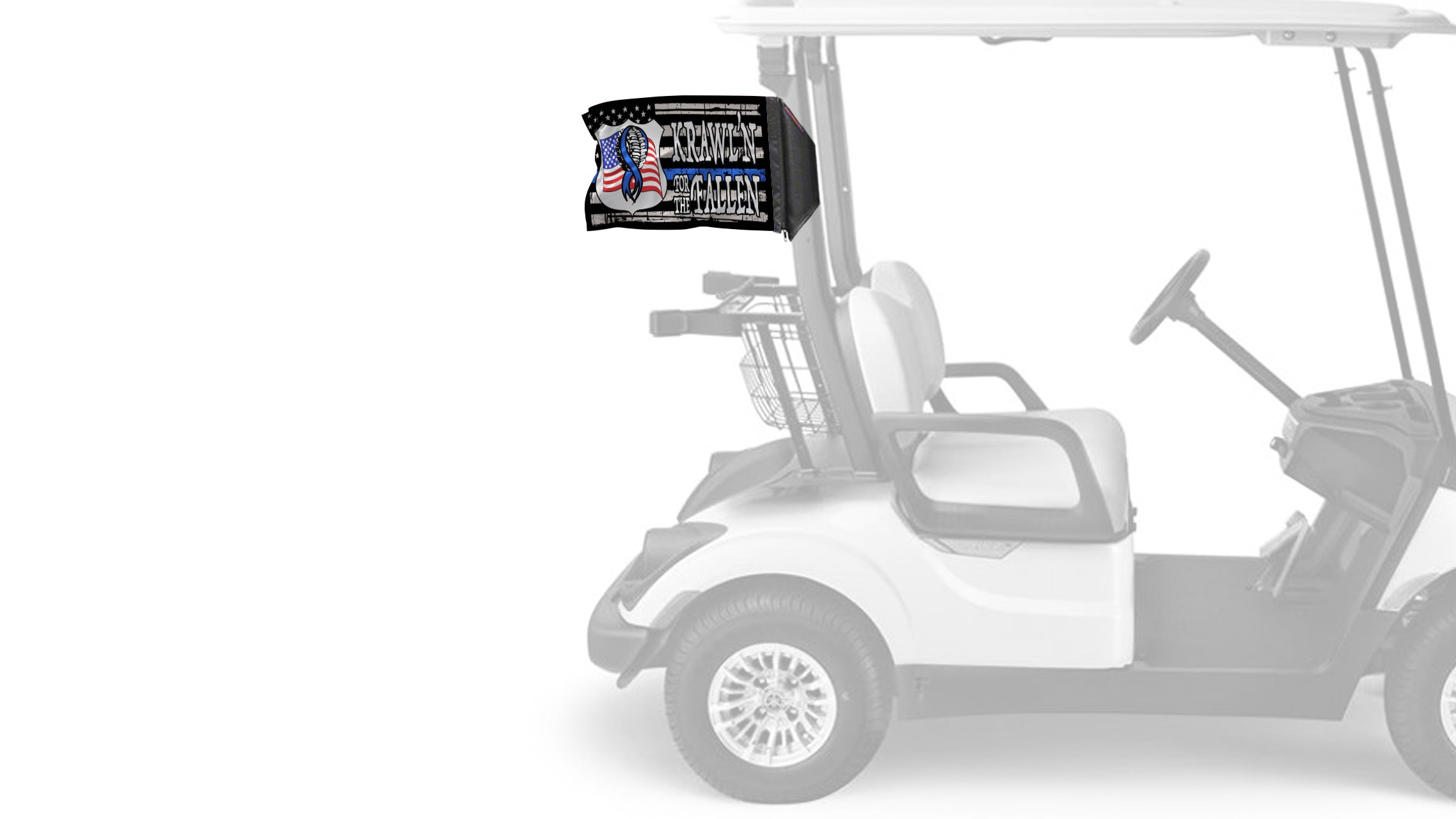 Krawl'n For The Fallen 12"x18" Forever Wave Flag for Golf Carts