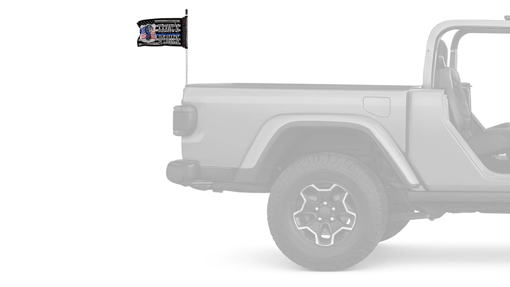 Krawl'n For The Fallen 12"x18" Forever Wave Flag for Jeep Wrangler CJ-7 and CJ-8 1976-1986